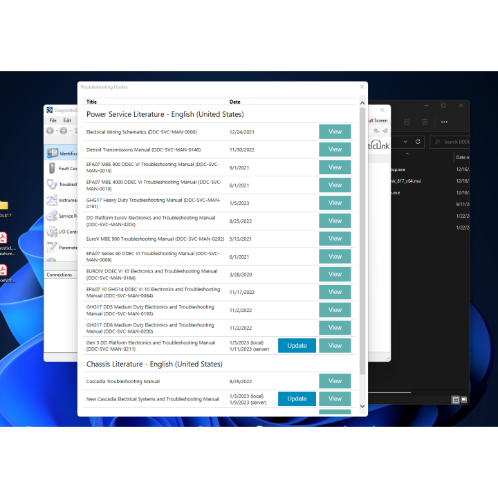 TeamViewer-based install service for Detroit DDDL 8.17 software